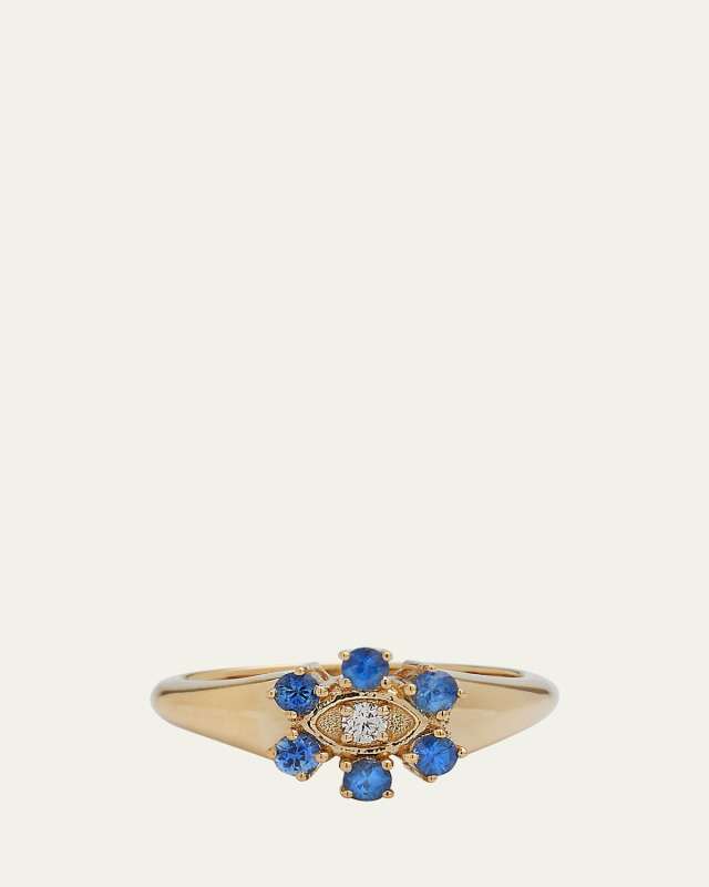 Marquis Eye Prong-Set Flower Signet Ring